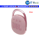 JBL Clip 4 Ultra-Portable Waterproof Speaker (Pink)