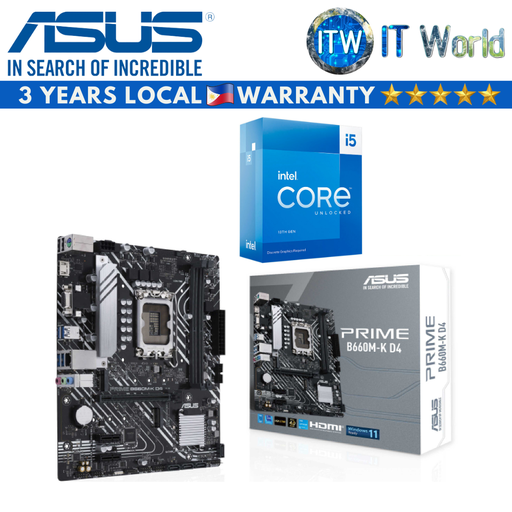 [ASUS PRIME B660M-K D4/i5-13600KF] Intel Core i5-13600KF Desktop Processor with ASUS Prime B660M-K D4 Motherboard Bundle