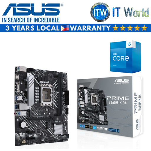 [ASUS PRIME B660M-K D4/BX8071513400-99C6TP] Intel Core i5-13400  Processor with Asus Prime B660M-K D4 Motherboard Bundle