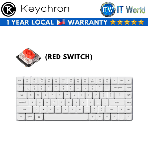 [K3PQ1 White - RED Switch] Keychron K3 Pro QMK/VIA Hot-Swappable RGB Backlit Wireless Keyboard - White (Red Switch) (Red Switch)