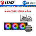 Msi Mag Coreliquid M360 Aluminum Two Ball Bearing ARGB Liquid Cooler (MAG CORELIQUID M360)