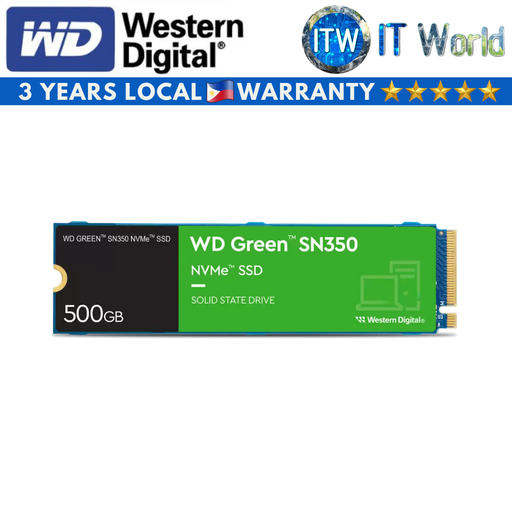[WDS500G2G0C] Western Digital Green SN350 NVMe Internal SSD (500GB/480GB) (500GB)
