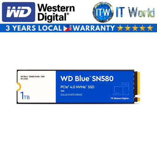 [WDS100T3B0E] Western Digital Blue SN580 1TB M.2 2280 NVMe Internal SSD (WDS100T3B0E)