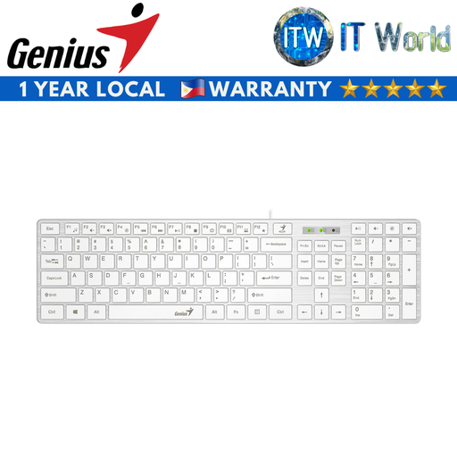 [GEN31310017408 white] Genius Slimstar 126 Slim Multimedia Keyboard (White) (GEN31310017408)