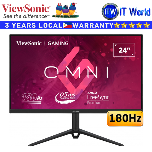 [VX2428J-180Hz] Viewsonic Gaming Monitor VX2428J 24&quot; 1920x1080 FHD / 180Hz / IPS / 0.5ms MPRT / Flicker-free (180Hz)