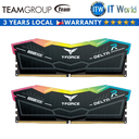 Teamgroup T-Force Delta RGB 32GB (2 x 16GB) DDR5-6000 CL30 Memory RAM (Black)