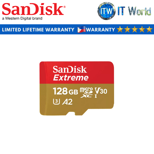 [SDSQXAA-128G-GN6MN] SanDisk Extreme microSDXC Memory Card (64GB | 128GB | 256GB | 512GB | 1TB) (128GB)