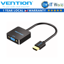 Vention HDMI to VGA Converter with Female Micro USB and Audio Port 0.15M Black (ACRBB-SCB)