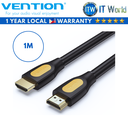 Vention HDMI-A Male to Male 4K HD Cable PVC Type Black/Yellow (1M)