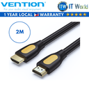 Vention HDMI-A Male to Male 4K HD Cable PVC Type Black/Yellow (2M)