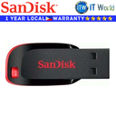 SanDisk 32GB Cruzer Blade USB 2.0 Flash Drive (Black, Blue, Green, Pink) (Black)