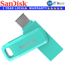 SanDisk 64GB Ultra Dual Drive Go USB Type-C Flash Drive (Black | Peach | Navy Blue | Green) (Green)