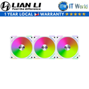 Lian Li Uni Fan AL120 V2 RGB Revolutionized Daisy-Chain Triple Fan Pack (White)
