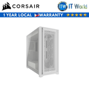 Corsair 5000D CORE AIRFLOW Mid-Tower Tempered Glass ATX PC Case (White)
