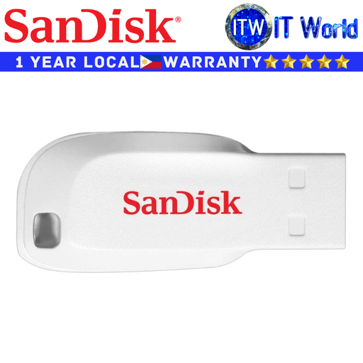[SDCZ50C-016G-B35W] SanDisk USB Flash Drive 16GB Cruzer Blade USB 2.0 White (SDCZ50C-016G-B35W) (White)