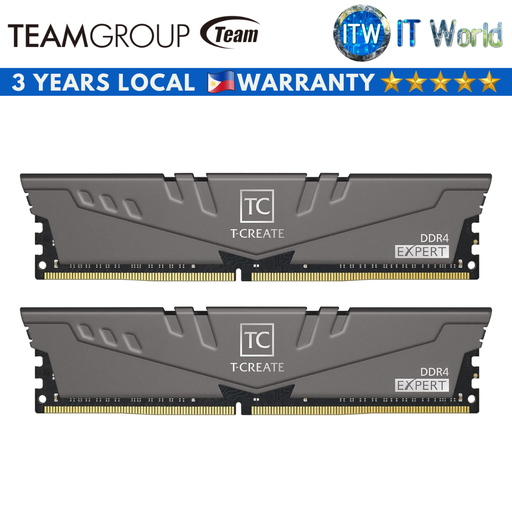 [TTCED416G3600HC18JDC01] Teamgroup T-Create 16GB(2x8GB) 3600MHz CL18 1.35V DDR4 Desktop Memory (Titanium) (TTCED416G3600HC18JDC01)