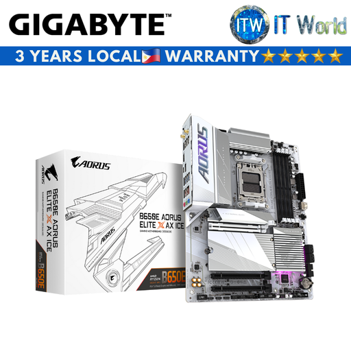 [GA-B650E-A-ELITE-X-ICE] Gigabyte B650E Aorus Elite X AX Ice ATX AM5 DDR5 Motherboard