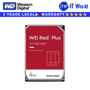 Western Digital Hard Drive HDD Red Plus NAS 4TB 3.5" SATA 6Gb/s 256MB 5400RPM Internal (WD40EFPX)