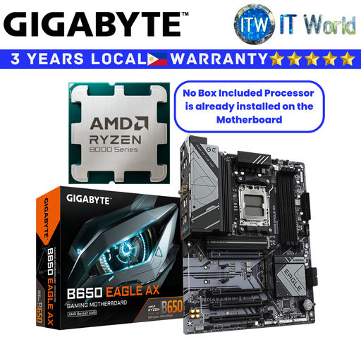 [GA-B650-EAGLE-AX/RYZEN 7 8700F TRAY TYPE] Gigabyte Bundle Ryzen Motherboard AMD 7 8700F Tray Type Processor with B650 Eagle AX