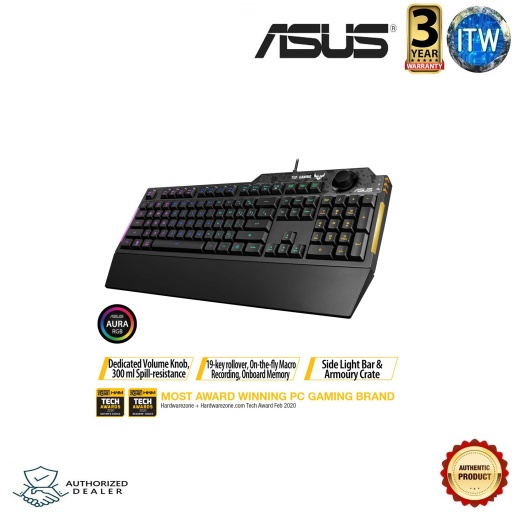 [Asus TUF Gaming K1 RGB] ASUS TUF Gaming K1 RGB Wired Gaming Keyboard (Black)