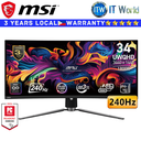 MSI Curved Gaming Monitor MPG 341CQPX QD-OLED 34.18" UWQHD / 240Hz / 0.03ms GTG / 1800R
