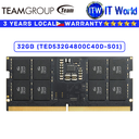 Teamgroup DDR5 RAM 4800Mhz Elite SODIMM Laptop Memory 32GB (TED532G4800C40D-S01)