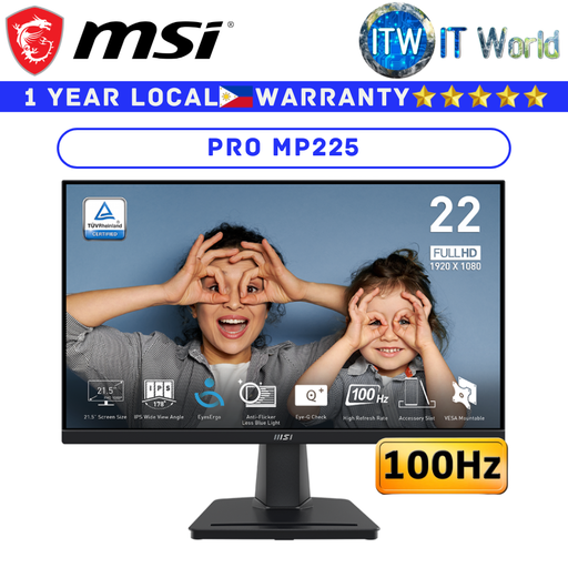 [PRO MP225] MSI Monitor Pro MP225 22&quot; 1920x1080 FHD / 100Hz / IPS / 1ms MPRT, 4ms GTG (PRO MP225)