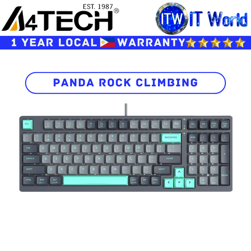 [FS300 Fstyler Rock Climbing] A4Tech Wired Mechanical Keyboard Fstyler FS300 (Panda Rock Climbing) (Panda Rock Climbing)