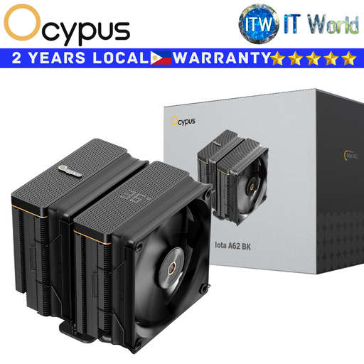 [IOTA-A62-BK2NNWD00X-GL] Ocypus CPU Cooler Fan Iota A62 Dual High-Performance Fluid Dynamic Bearing Black (IOTA-A62-BK2NNWD00X-GL) (Black)