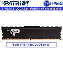 Patriot DDR4 RAM 8GB 3200Mhz Signature Line Series Single Kit UDIMM Desktop Memory (PSP48G320081H1)