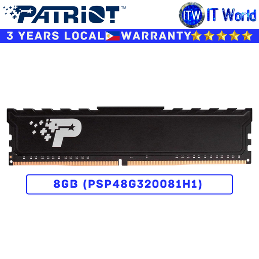 [PSP48G320081H1] Patriot DDR4 RAM 8GB 3200Mhz Signature Line Series Single Kit UDIMM Desktop Memory (PSP48G320081H1) (8GB)