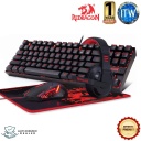 Redragon K552-BB-2  4 in1 Set Gaming Essentials Mechanical Gaming Keyboard and Mouse Combo & Large Mouse Pad & PC Gaming Headset with Mic, 87 Key RED LED Backlit Keyboard for Windows PC (Keyboard, Mouse, Headset Mousepad Set)