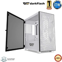 Darkflash DLM21 MESH Micro ATX Computer Case with Tempered Glass Side Panel & Mesh Front Panel (White)