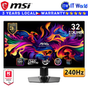 MSI Gaming Monitor MAG 321UPX QD-OLED 31.5" 3840x2160 (UHD) / 240Hz / 0.3ms GTG Adaptive-Sync