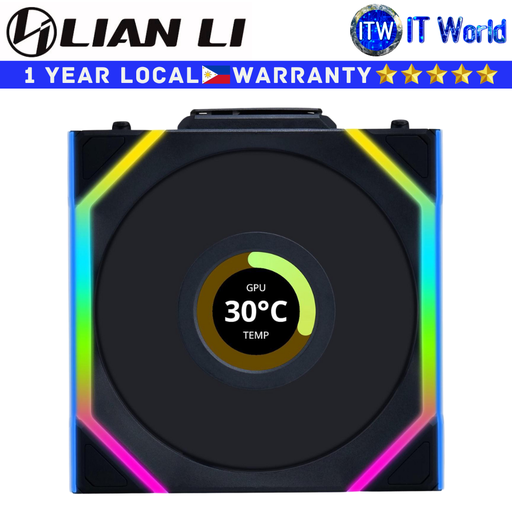 [G99.12RSLLCD1W1B.00] Lian Li Computer PC Fan Uni Fan SL Wireless LCD 120 Reverse Blade Single Fan Black (G99.12RSLLCD1W1B.00) (Black)