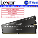 Lexar DDR4 RAM 32GB (16GBx2) 3600Mhz Thor OC Black Dual UDIMM Memory (LD4U16G36C18LG-RGD)