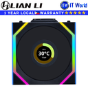 Lian Li Computer PC Fan Uni Fan SL Wireless LCD 120 Fluid Dynamic Single Fan Black (G99.12SLLCD1W1B.00)