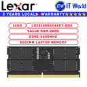 Lexar DDR5 RAM 16GB (16GBx1) 5600Mhz Value RAM DDR5 SODIMM Laptop Memory (LD5S16G56C46ST-BGS)