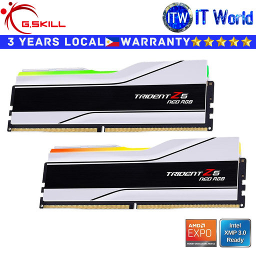 [F5-6000J3636F32GX2-TZ5NRW] G.Skill DRR5 RAM 64GB (32GBx2) 6000Mhz Trident Z5 Neo RGB Memory (F5-6000J3636F32GX2-TZ5NRW)