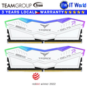 Teamgroup DDR5 RAM 32B (16GBx2) 6000Mhz Delta RGB Desktop Memory White (FF4D532G6000HC30DC01)