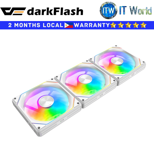 [DarkFlash GAUSS G24 - WHITE] Darkflash PC Fan Gauss G24 ARGB Magnetic Splicing Hydro Bearing Triple Pack (White) (White)