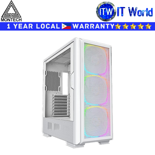 [Sky Two GX White] Montech Computer PC Case Sky Two GX Airflow-Focused (White) (White)
