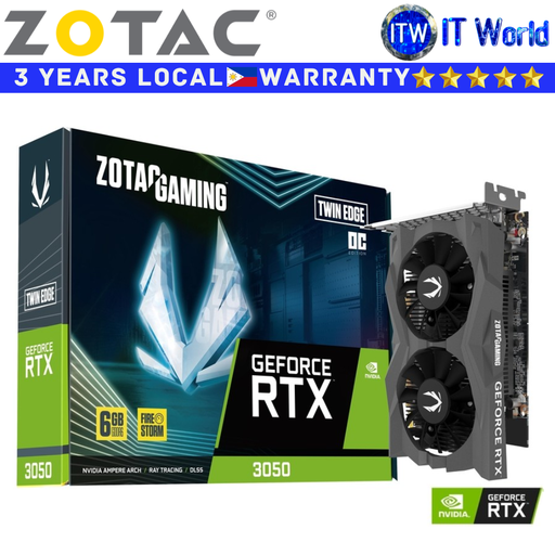 [ZT-A30510H-10L] Zotac RTX 3050 6GB GDDR6 Twin Edge OC Gaming Geforce Graphic Card (ZT-A30510H-10L)