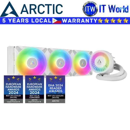 [ACFRE00152A] Arctic CPU Cooler Fan Liquid Freezer III 360 ARGB All-in-One Water Cooler White (ACFRE00152A) (White)