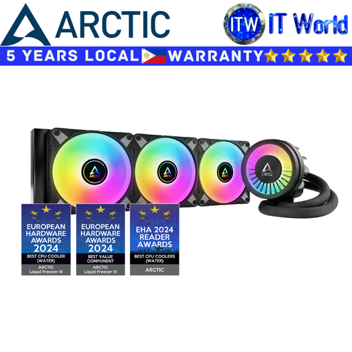[ACFRE00144A] Arctic CPU Cooler Fan Liquid Freezer III 360 ARGB All-in-One Water Cooler Black (ACFRE00144A) (Black)