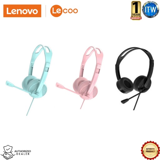 [HT106-WIRED BUSINESS HEADSET (PINK)] Lenovo Lecoo HT106 Wired Business Headset (Pink)