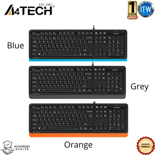 [FK10 Orange] ITW | A4tech FK10 Multimedia Comfort Wired USB Keyboard (Blue/Orange) (Orange)
