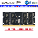 ITW | Teamgroup Elite 16GB - DDR4-3200mhz CL22-22-22-52 Sodimm Memory (TED416G3200C22-S01)