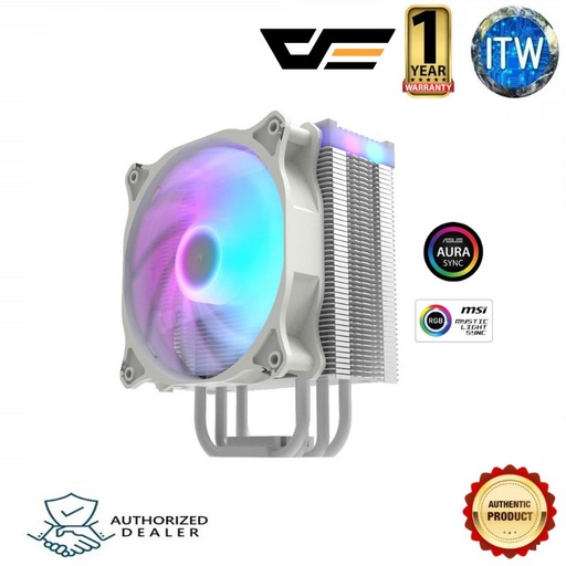 [DARKFLASH (DARKAIR) ARGB-White] darkFlash DARKAIR A-RGB 5V3pin Four heatpipes design CPU Tower Cooler PINK/WHITE/BLACK (White)