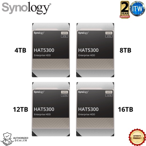 [HAT5300-12T] Synology HAT5300 3.5&quot; SATA III Enterprise HDD (Black, 12TB)